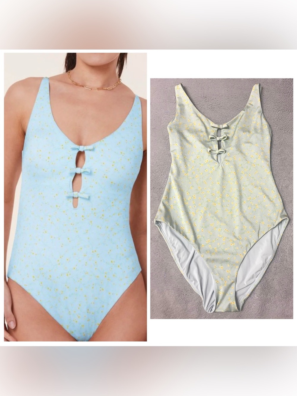 ANDIE The Mana One Piece Mint Green Floral Swimsuit Size M Tall